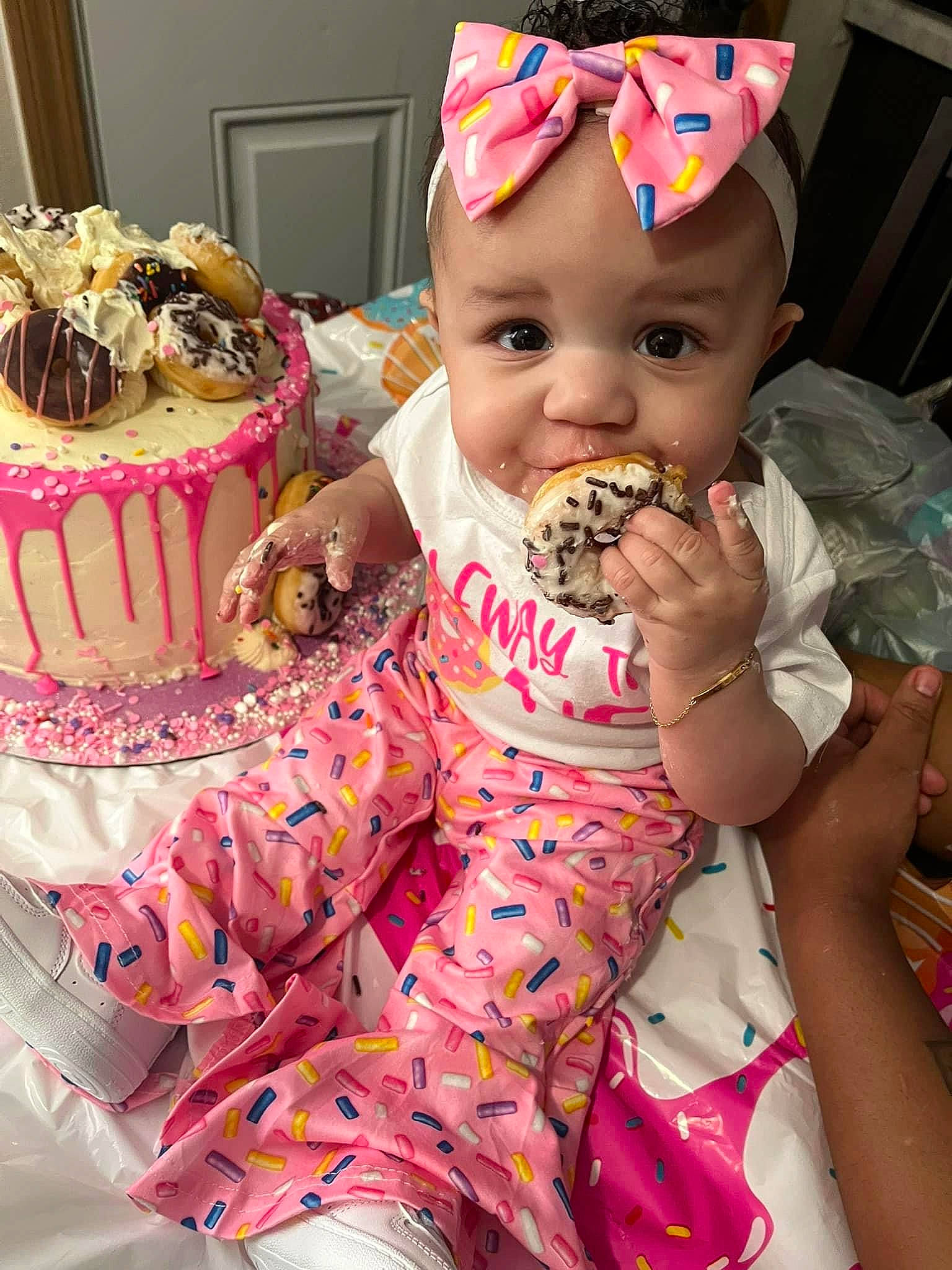 Brearie joined the competition — help win amazing prizes! baby, baby_toddler_clothing, birthday, buttercream, cake, cake_decorating, cake_decorating_supply, child, event, food, happy, hat, headwear, icing, party_hat, person, pink, sugar_cake, sugar_paste, sweetness