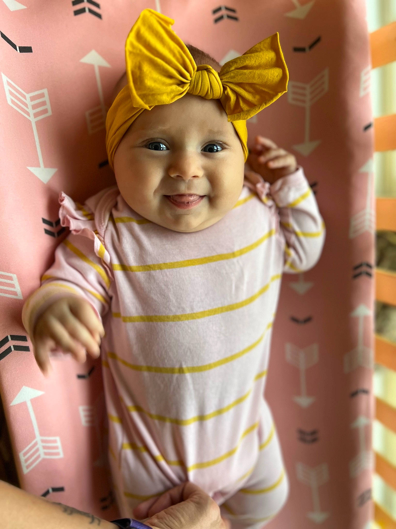 Willow joined the competition — help win amazing prizes! baby, baby_products, baby_toddler_clothing, cap, child, costume_hat, fashion_accessory, fun, gesture, happy, headgear, headwear, joy, person, pink, play, skin, sleeve, smile, t_shirt