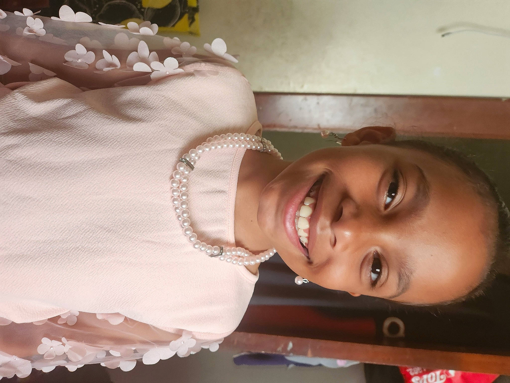 Selena joined the competition — help win amazing prizes! abdomen, buttercream, chest, child, eyelash, fashion_accessory, happy, headgear, headpiece, human_body, jaw, jewellery, joy, laugh, neck, pattern, person, room, smile, toddler