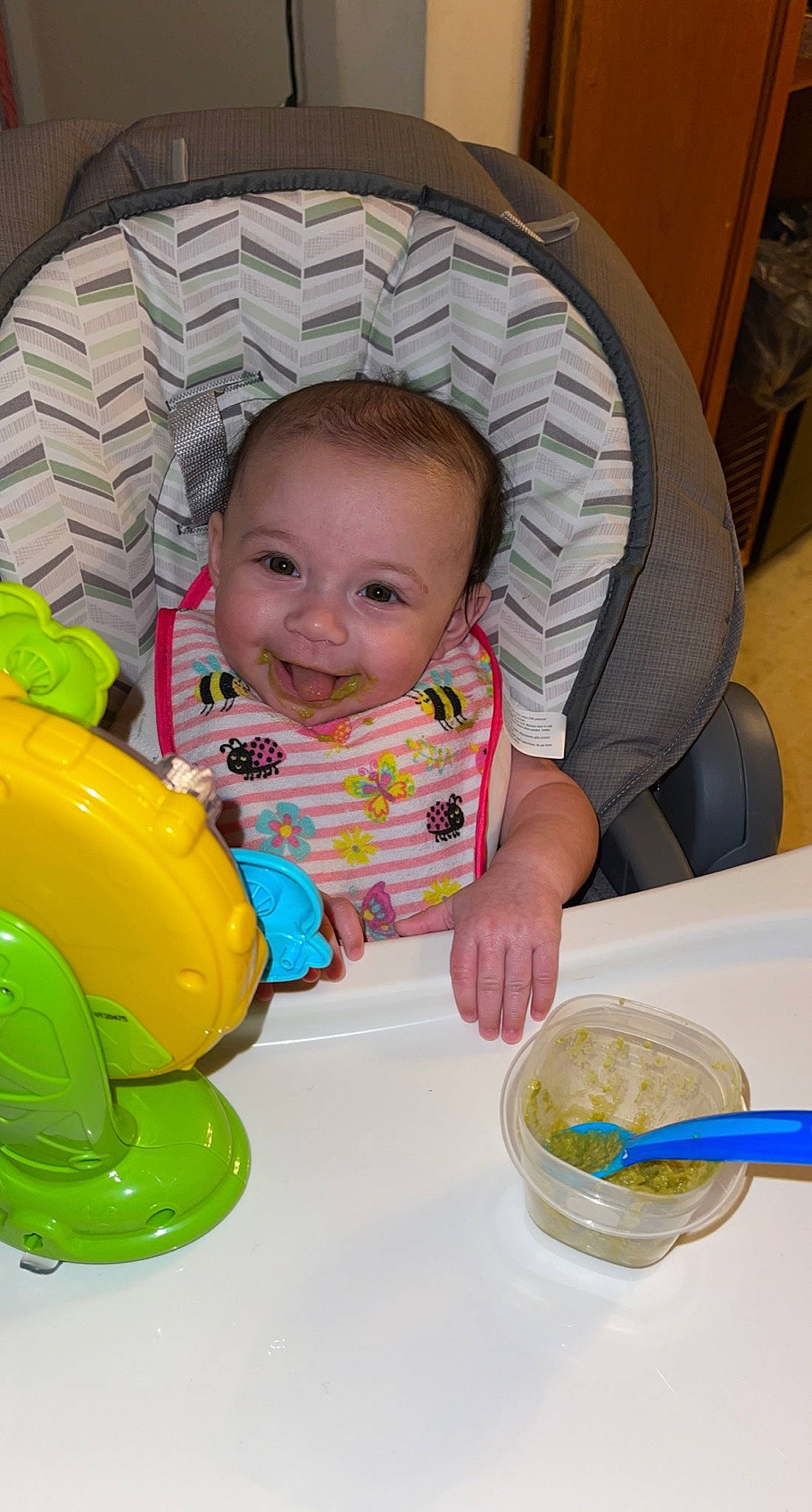 Marleigh James is registered to the contest to win money with this photo: baby, baby_playing_with_toys, baby_products, baby_toddler_clothing, baby_toys, chair, cheek, child, comfort, dishware, flooring, fun, happy, joy, person, play, product, room, sitting, skin