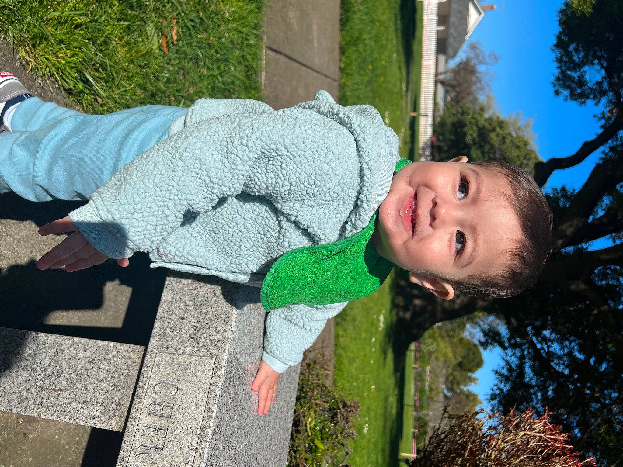 Franky joined the competition — help win amazing prizes! beauty, child, fun, grass, happy, joy, leaf, leisure, people_in_nature, person, plant, portrait_photography, recreation, sitting, sky, smile, toddler, tree, vacation, wood