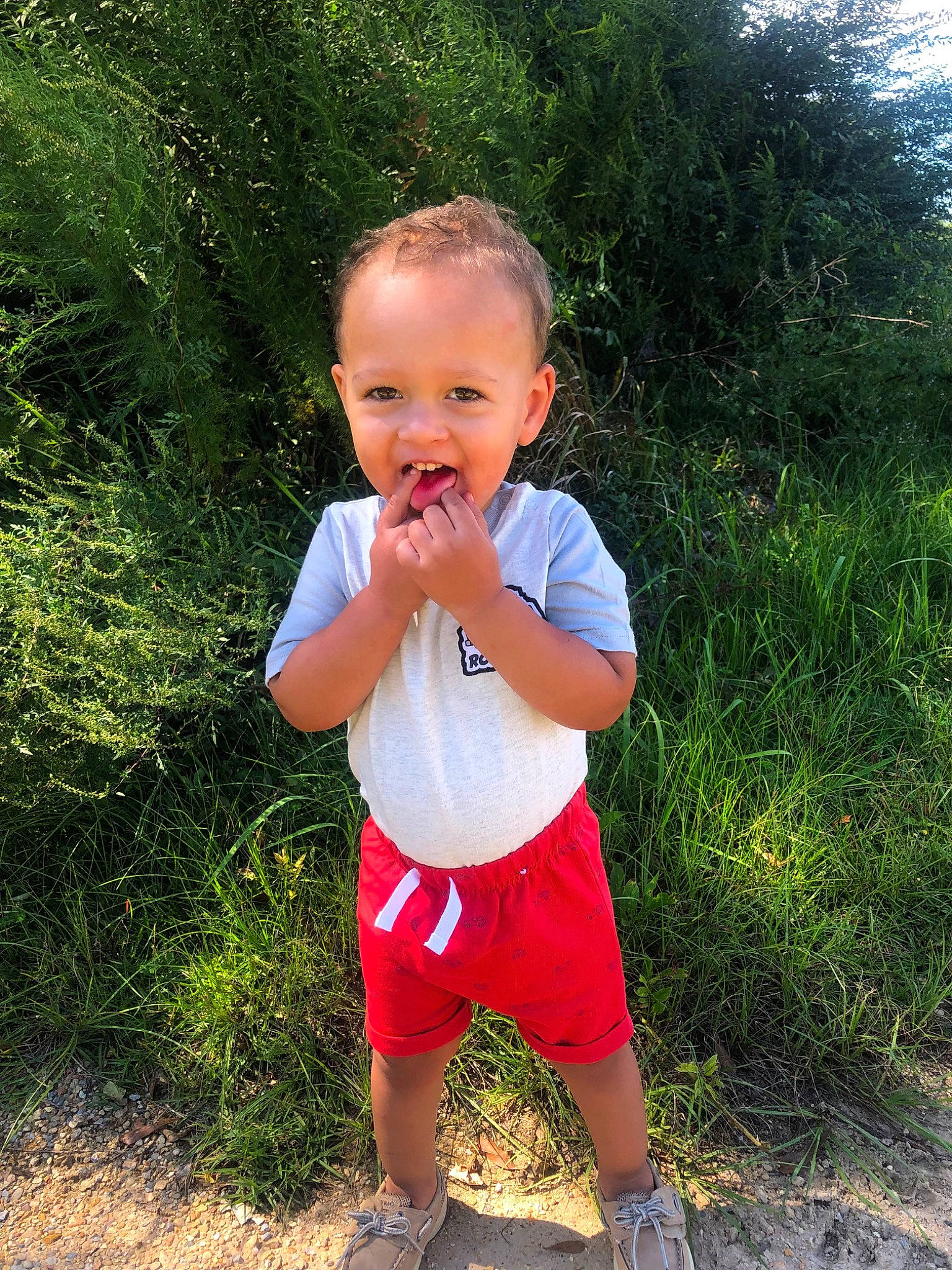 Jamarcus joined the competition — help win amazing prizes! baby, baby_toddler_clothing, child, electric_blue, face, fun, garden, grass, grass_family, grassland, happy, leisure, people_in_nature, person, plant, sleeve, smile, summer, toddler, tree