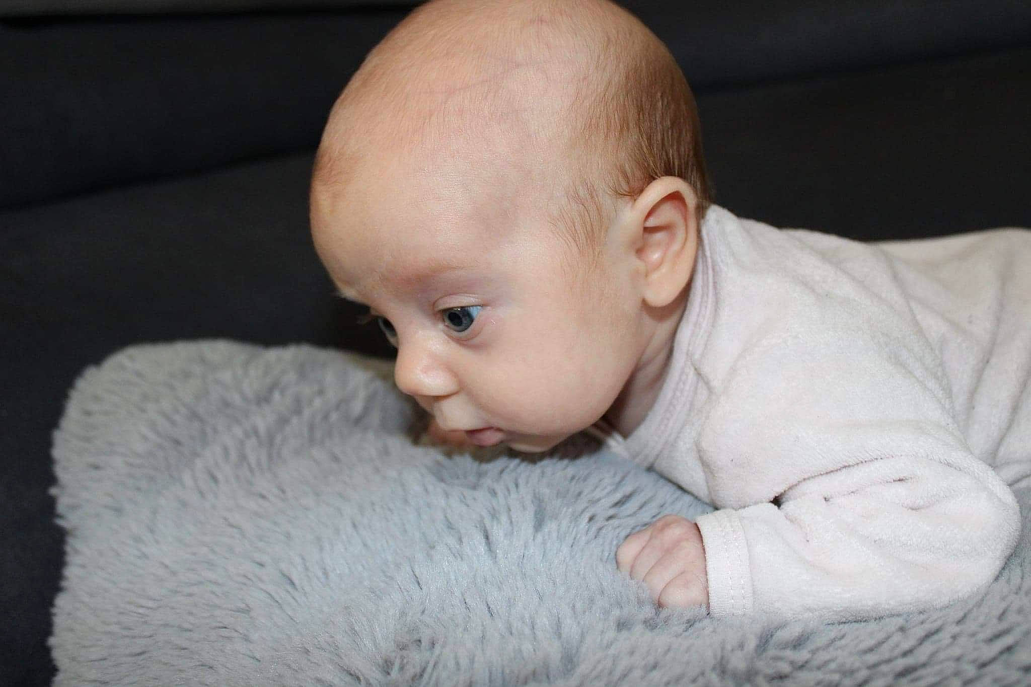 Julianne participe au concours pour gagner de l'argent avec cette photo : baby, baby_toddler_clothing, carpet, cheek, child, chin, comfort, crawling, ear, flash_photography, flooring, grass, grey, nose, person, sitting, skin, sleeve, toddler, tummy_time