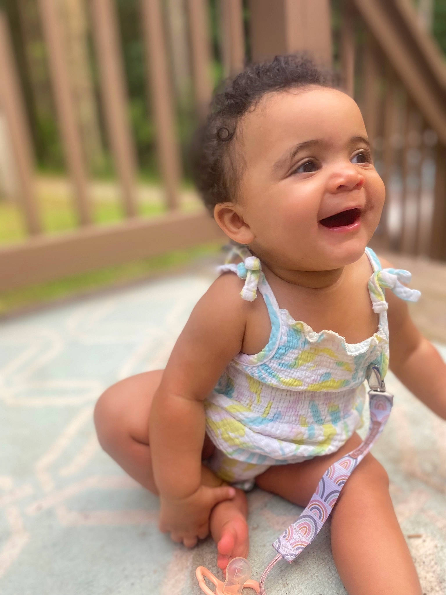 Aleigha is registered to the contest to win money with this photo: baby, baby_toddler_clothing, cheek, chin, facial_expression, finger, foot, fun, grass, hand, happy, iris, leisure, lip, mouth, nose, person, sitting, skin, smile