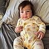 Michael joined the competition — help win amazing prizes! baby, bed, blanket, cartoon, child, clothing, cute, face, hair, honey, indoors, infant, lying_down, onesie, person, pillow, sleepwear, smiling, soft, toddler