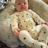 Carter joined the competition — help win amazing prizes! baby, pajamas, star_pattern, pillow, blanket, floor, carpet, infant, child, indoor, person, comfort, cute, sleepwear, soft_toys, home, relaxation, face, legs, hands