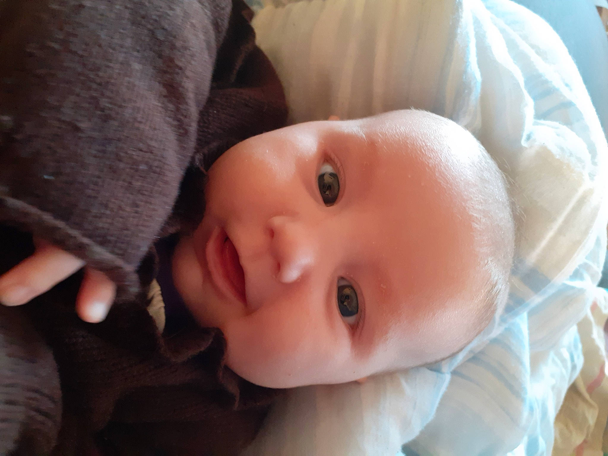 Emilya participe au concours pour gagner de l'argent avec cette photo : baby, baby_toddler_clothing, cheek, child, chin, comfort, eyebrow, eyelash, grass, happy, headgear, iris, lip, mouth, nose, person, portrait_photography, skin, sleeve, smile