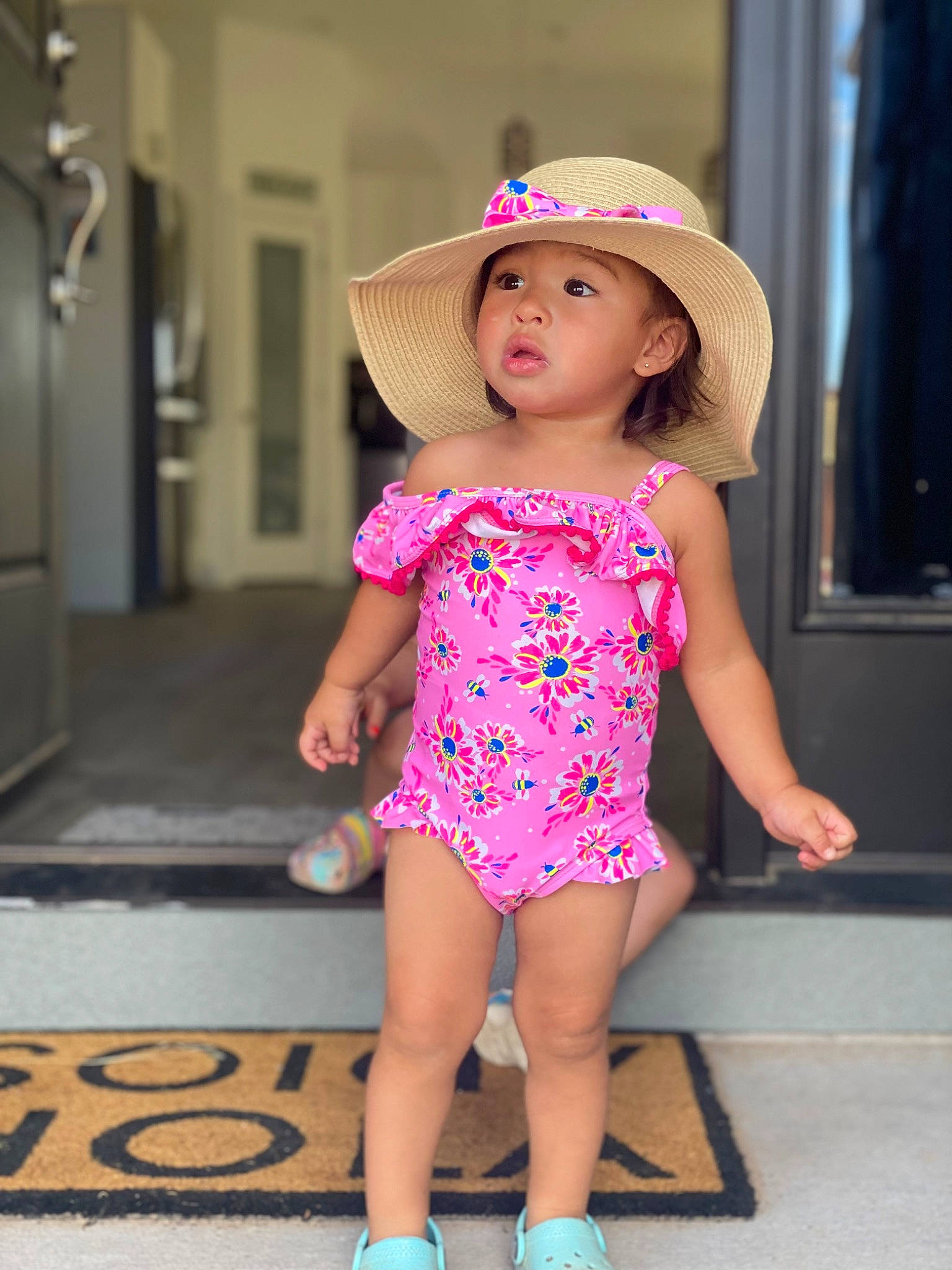 Oceana joined the competition — help win amazing prizes! baby_toddler_clothing, beauty, dress, electric_blue, fashion_design, flooring, happy, hat, headwear, human_leg, joint, magenta, pattern, person, pink, purple, shoulder, sleeve, sun_hat, thigh
