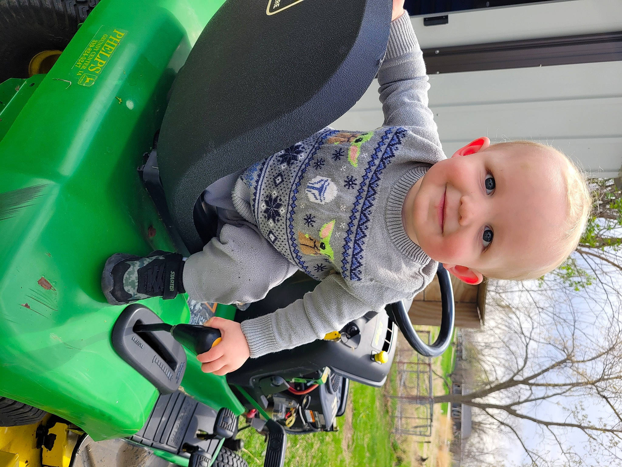 Arnold joined the competition — help win amazing prizes! auto_part, baby, baby_products, baby_toddler_clothing, child, fender, fun, grass, green, happy, joy, leisure, person, personal_protective_equipment, plant, recreation, smile, tire, toddler, tree