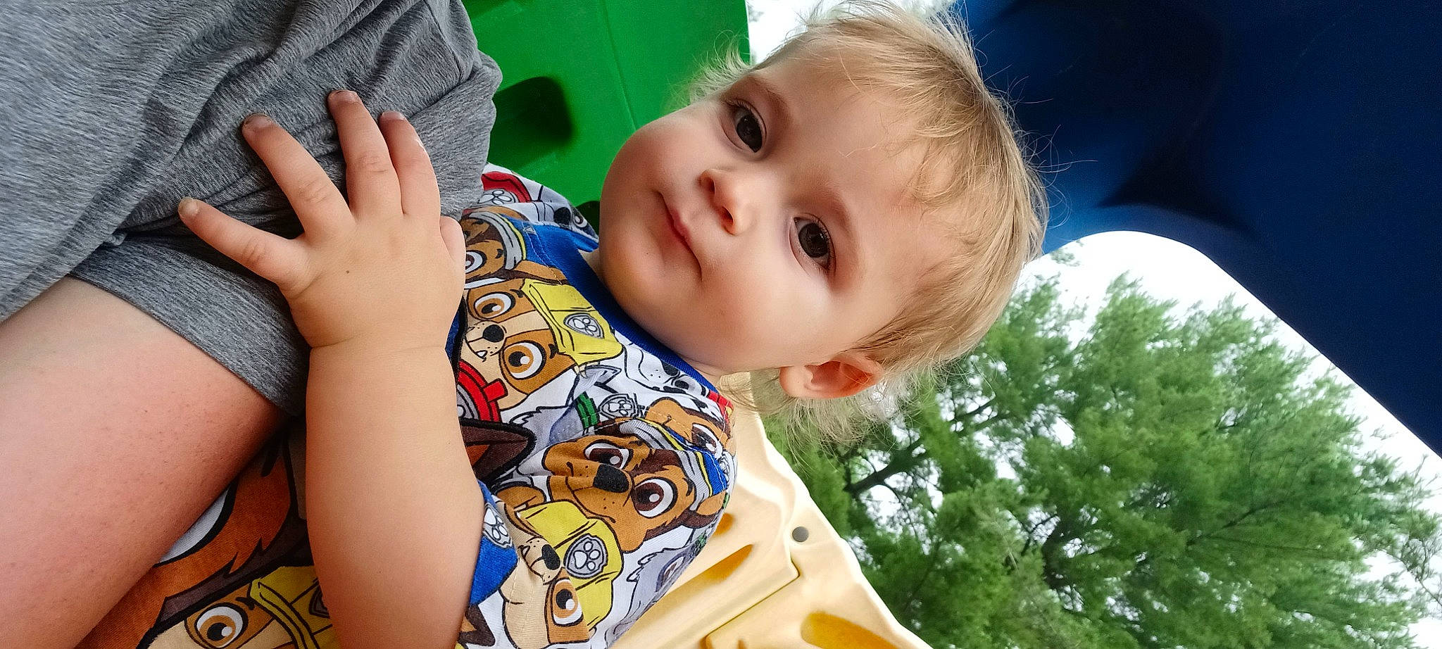 Ashton joined the competition — help win amazing prizes! baby, baby_toddler_clothing, cheek, eye, facial_expression, finger, gesture, grass, hairstyle, happy, iris, leisure, lip, mouth, neck, nose, person, skin, sleeve, toddler