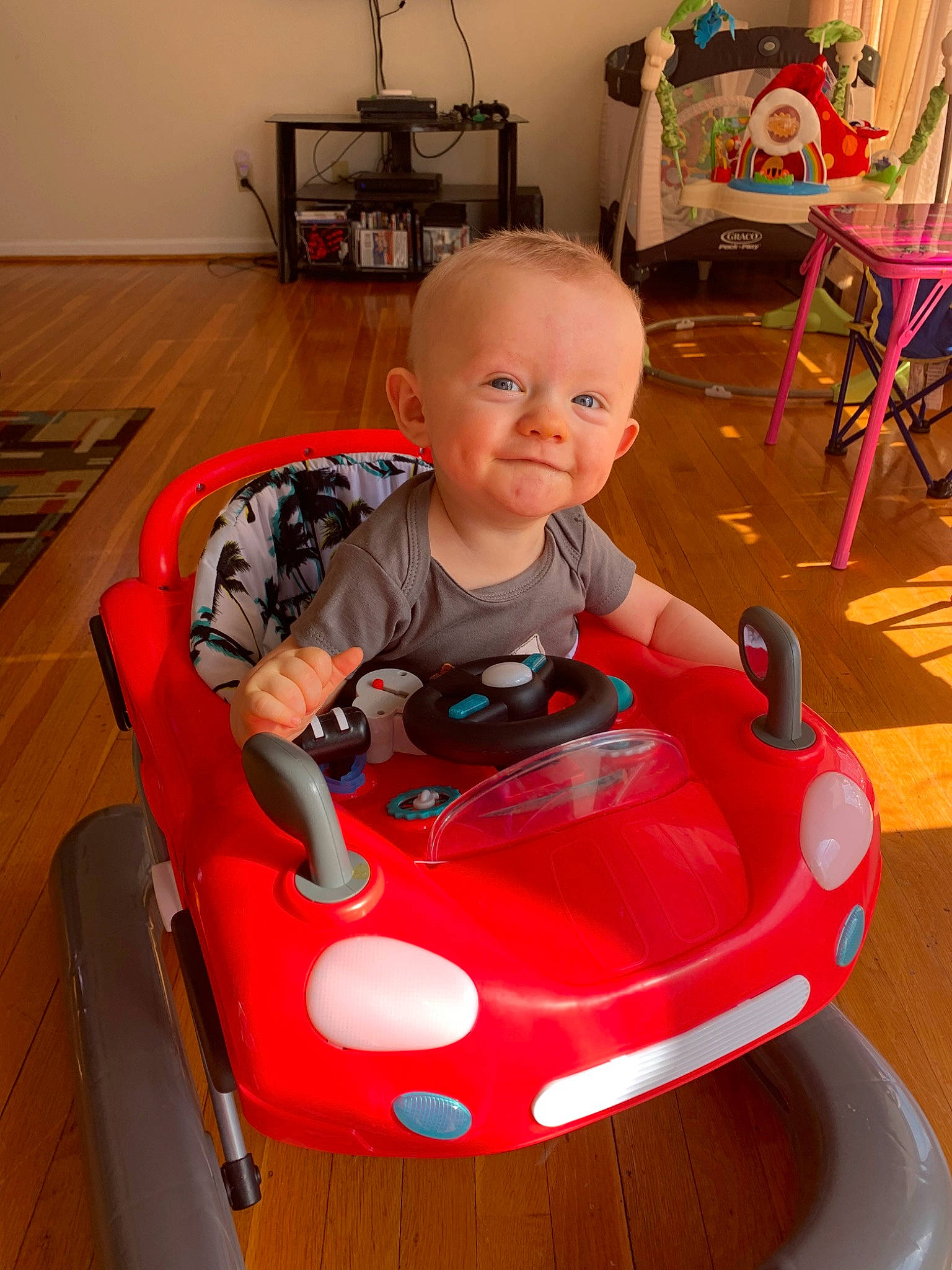 Liam Cooper Hall joined the competition — help win amazing prizes! baby_products, chair, child, furniture, person, play, product, riding_toy, sitting, toddler