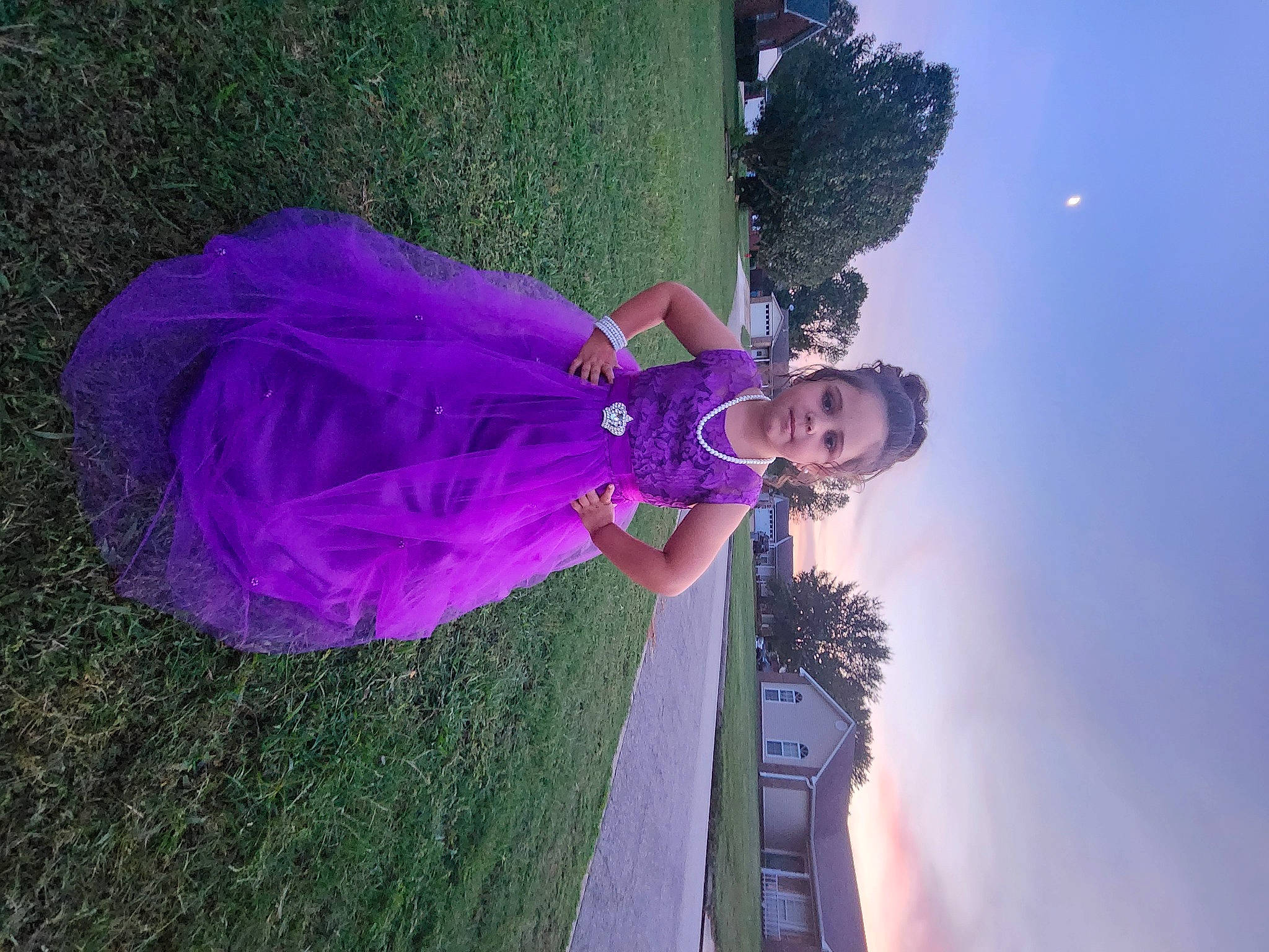 Brooklynn joined the competition — help win amazing prizes! azure, cloud, dress, electric_blue, fun, grass, happy, leisure, magenta, people_in_nature, person, pink, plant, purple, sky, smile, street_light, toddler, tree, violet