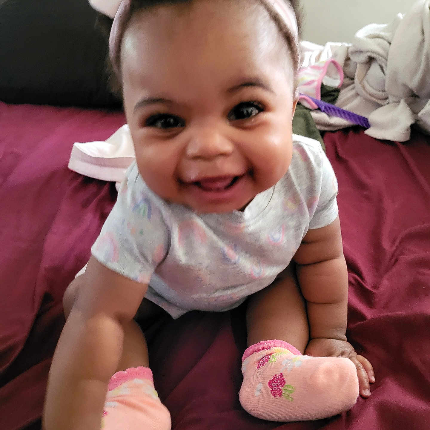 Kamiya is registered to the contest to win money with this photo: baby, babylaughing, bodypart, clothing, couch, cushion, face, finger, furniture, hand, happy, head, homedecor, hosiery, person, photography, portrait, sitting, smile, sock