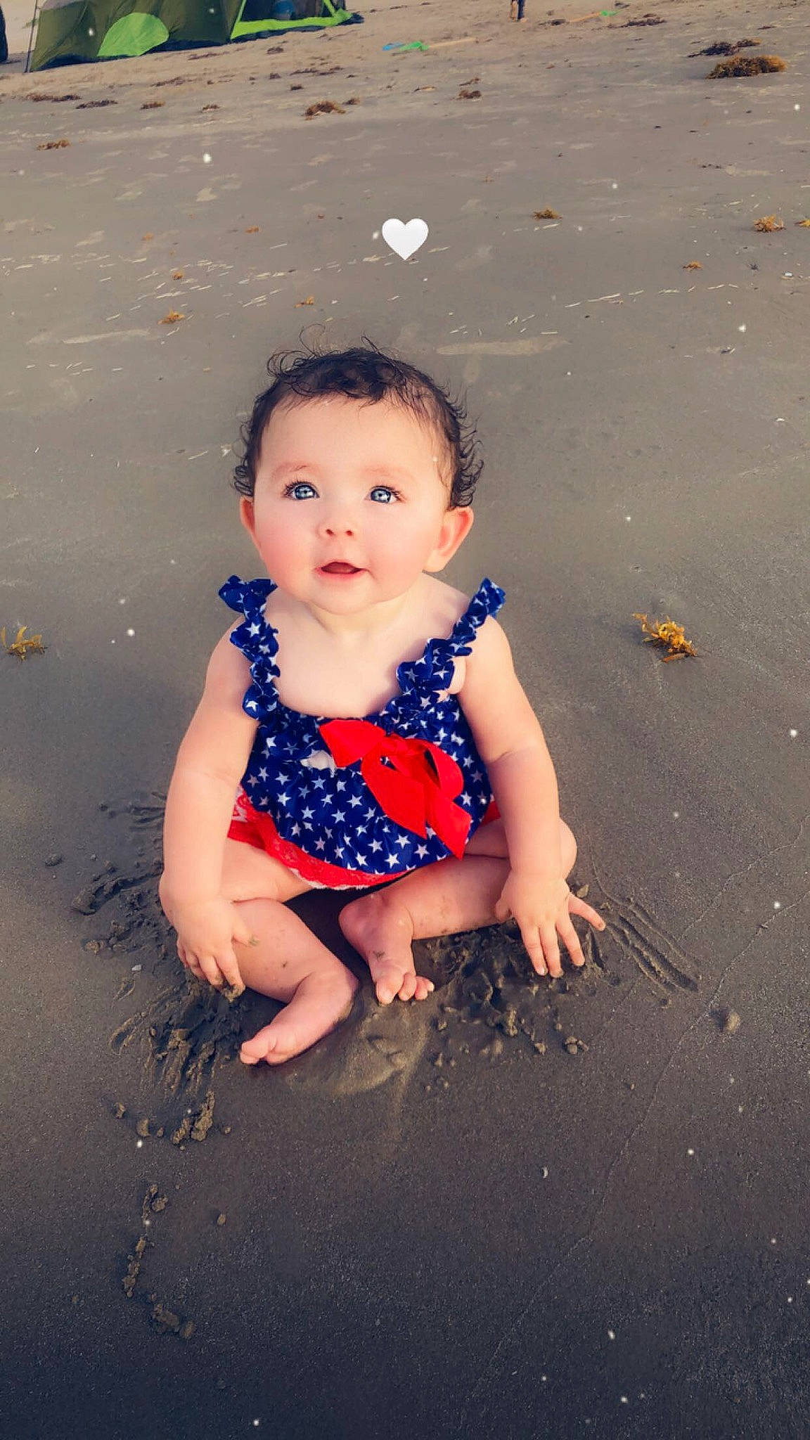 Harley joined the competition — help win amazing prizes! arm, baby, baby_toddler_clothing, body_of_water, cloud, electric_blue, finger, flash_photography, flooring, fun, happy, human_leg, leisure, people_in_nature, person, sand, sky, sunlight, tints_and_shades, toddler