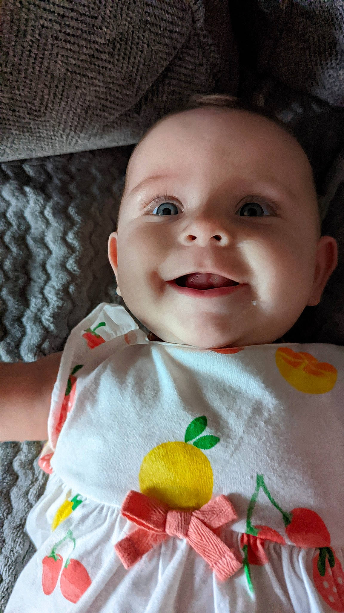 Shiloh joined the competition — help win amazing prizes! baby, baby_toddler_clothing, cheek, child, chin, eye, eyebrow, happy, iris, joy, linens, lip, nose, organ, outerwear, person, product, skin, sleeve, smile