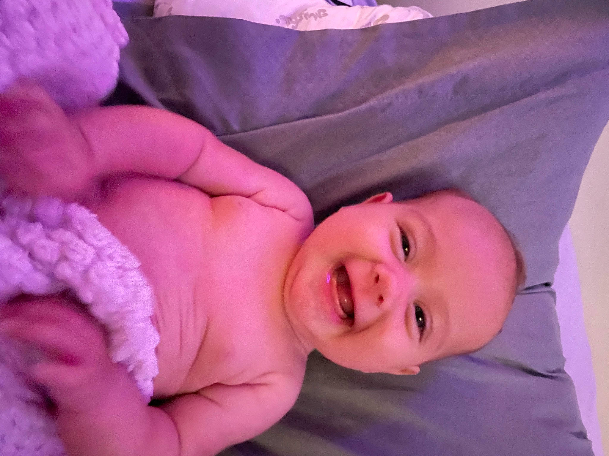 Penelope Rose joined the competition — help win amazing prizes! baby, baby_toddler_clothing, cheek, chin, comfort, eye, finger, happy, hat, headgear, lip, mouth, nose, person, pink, purple, skin, smile, textile, toddler