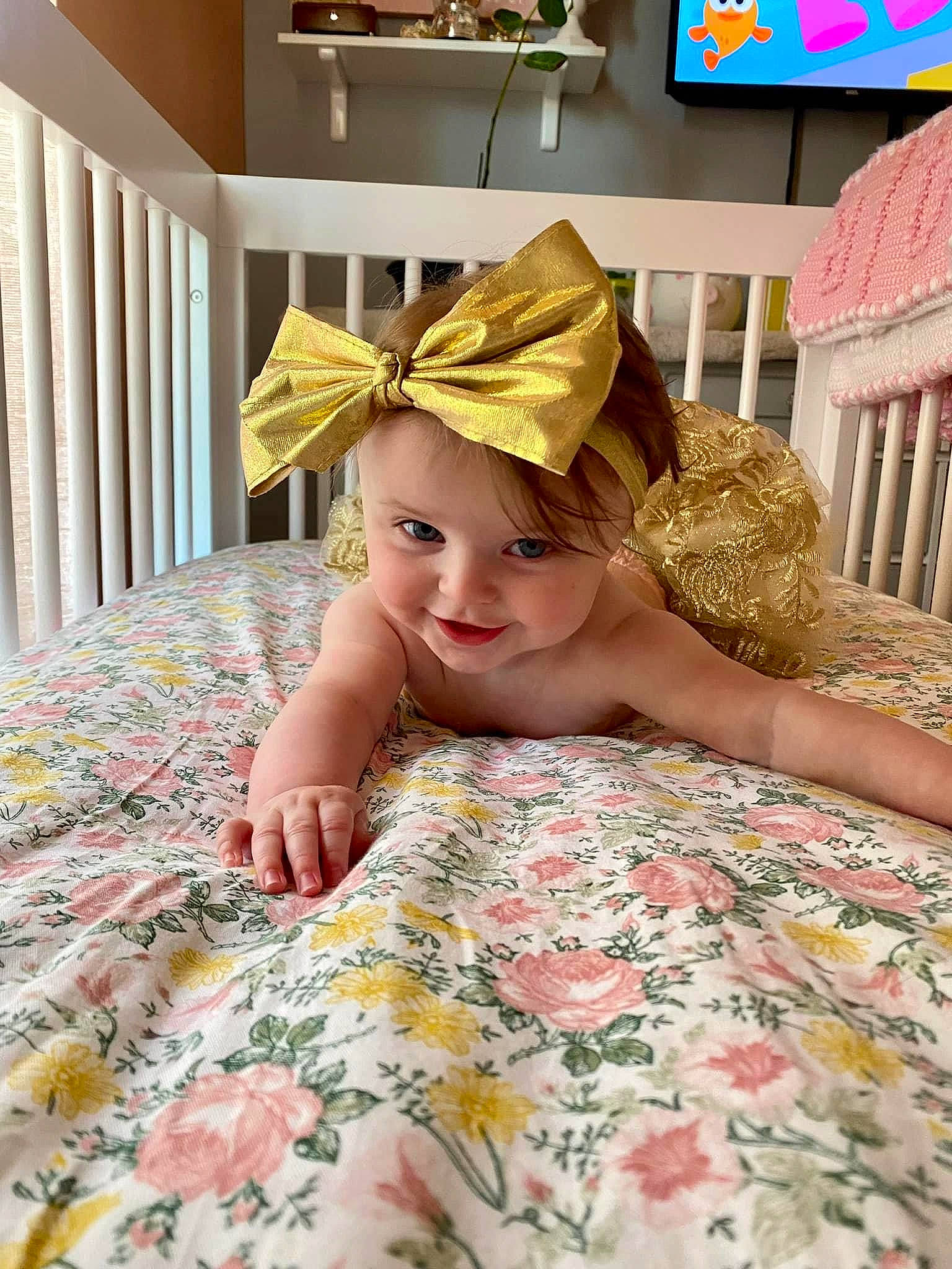 Kehlani joined the competition — help win amazing prizes! baby, baby_toddler_clothing, bed, bed_sheet, bedding, bedroom, child, comfort, flooring, furniture, happy, hat, headpiece, headwear, joy, lamp, linens, pattern, person, room