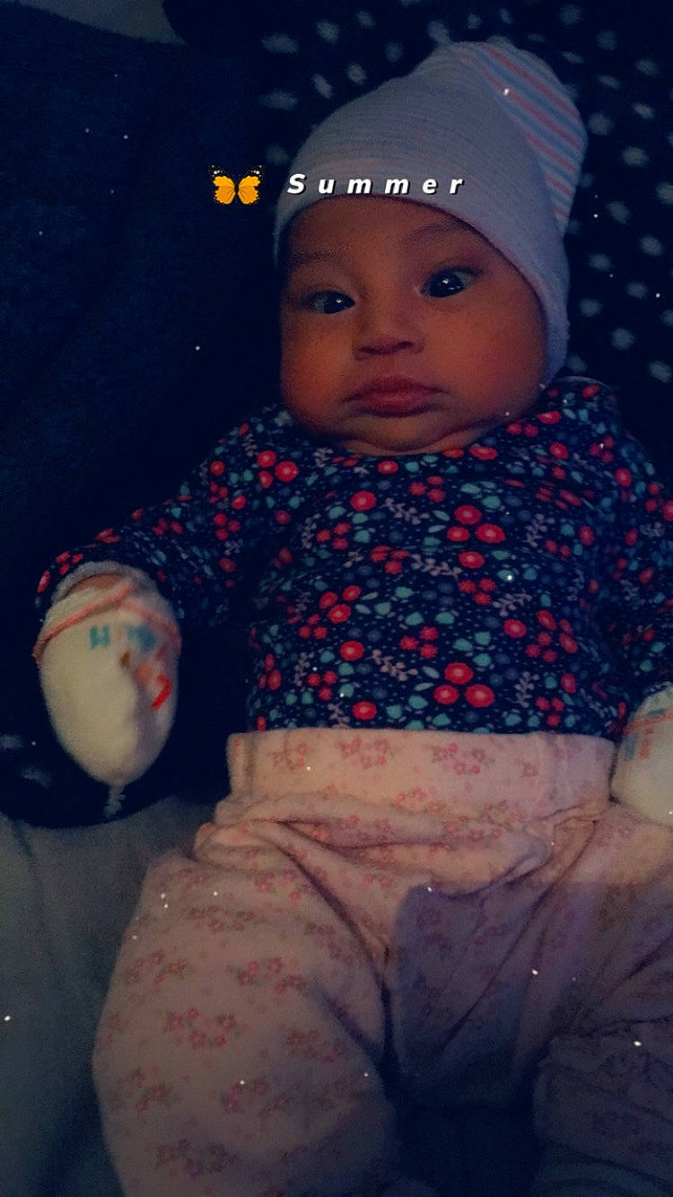 Galilea joined the competition — help win amazing prizes! baby, cheek, child, eye, head, headgear, headwear, knit_cap, lip, person, pink, skin, sky, smile, toddler