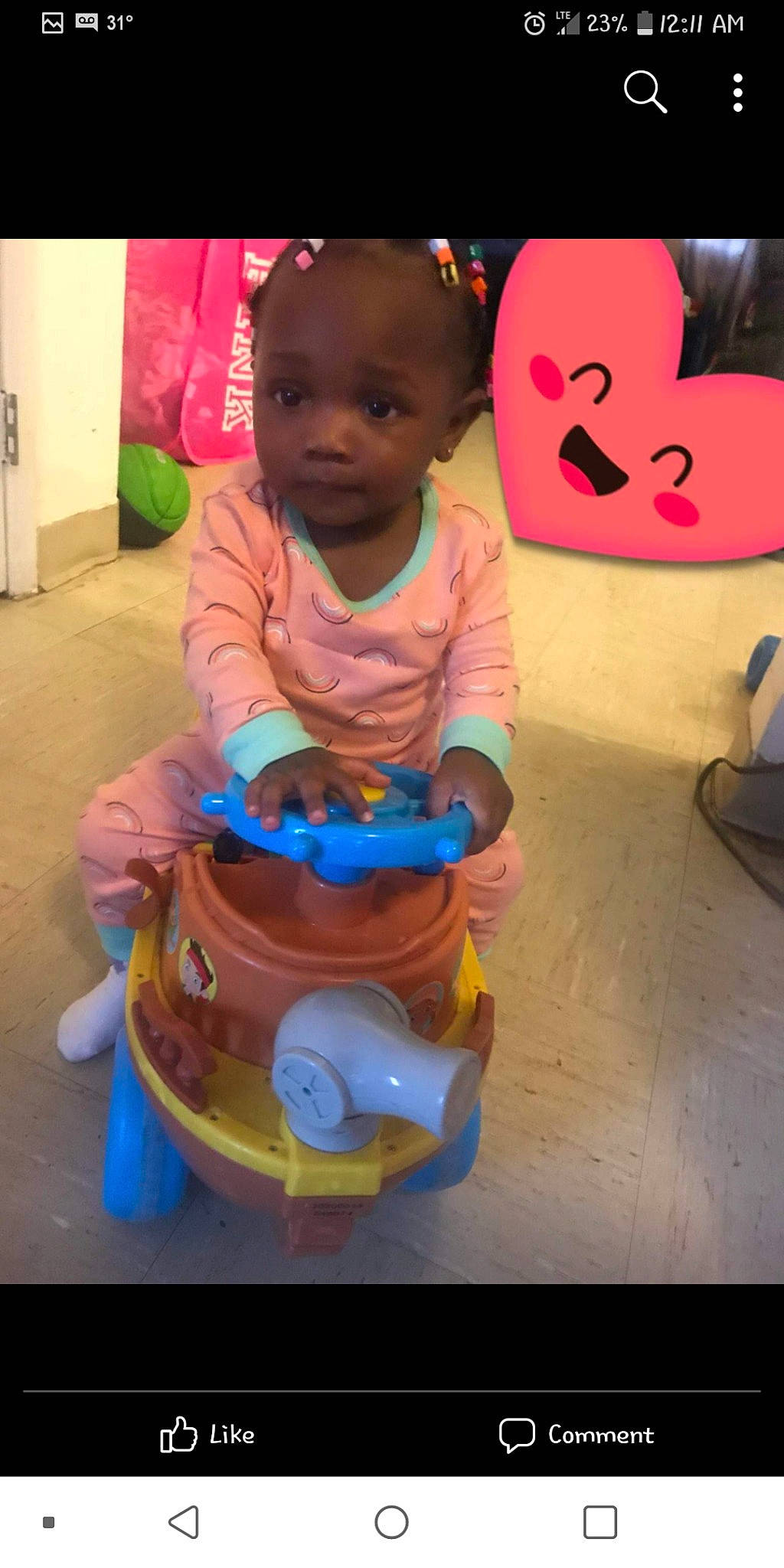 Caylee joined the competition — help win amazing prizes! baby, child, person, play, potty_training, product, sitting, toddler