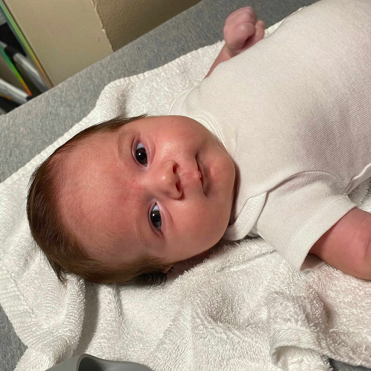 Brayden joined the competition — help win amazing prizes! architecture, baby, bed, blanket, bodypart, building, crib, cushion, face, finger, furniture, hand, head, homedecor, hospital, newborn, person, photography, portrait, towel