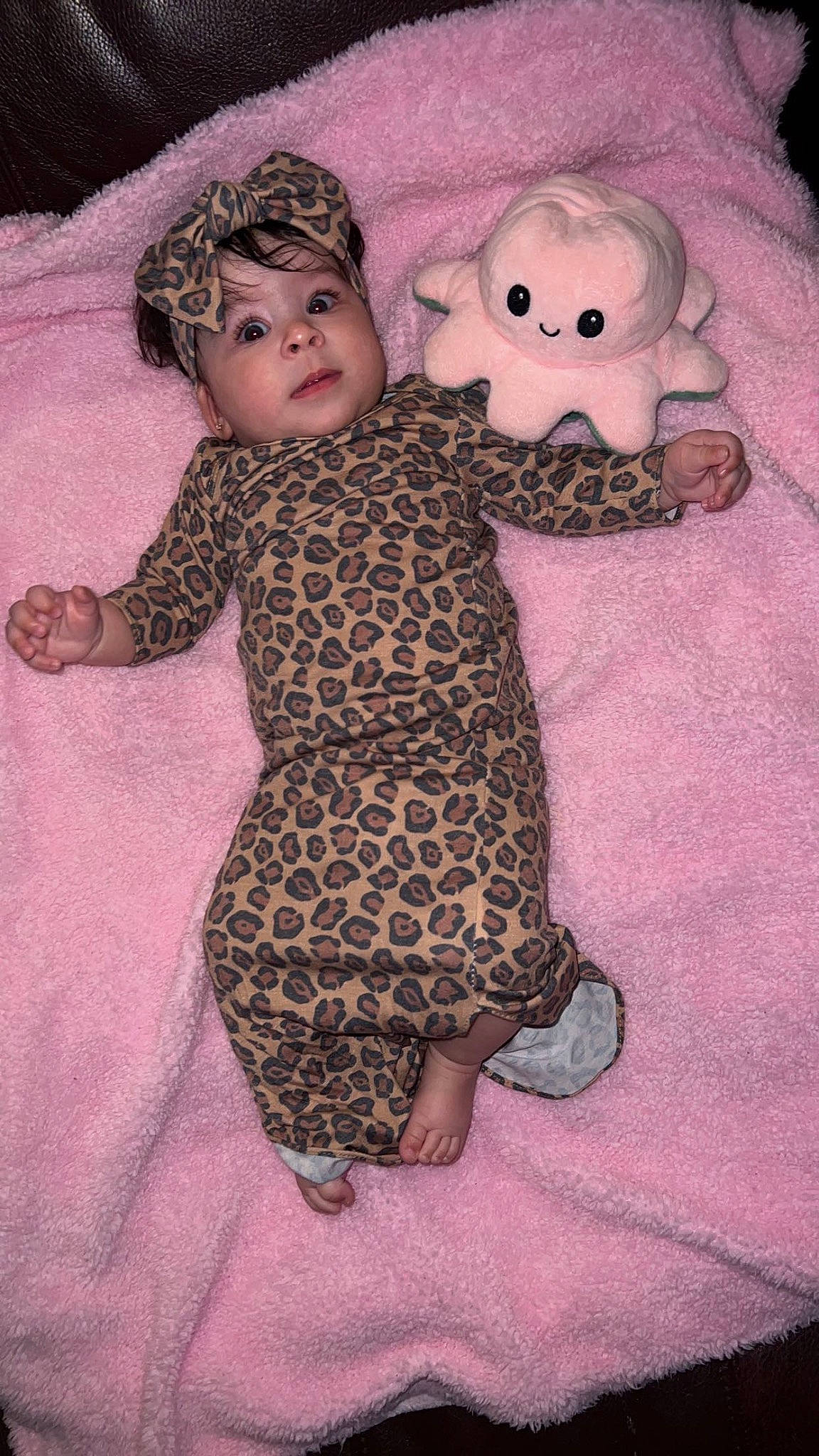 Summer is registered to the contest to win money with this photo: baby, baby_toddler_clothing, cheek, child, doll, dress, eye, head, headgear, headwear, linens, outerwear, pattern, person, pink, skin, sleeve, textile, toddler, toy
