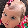 Bowen Belle joined the competition — help win amazing prizes! baby, child, face, eyes, hair_bow, red_bow, holiday_clothing, festive, cute, infant, close_up, portrait, soft_skin, curious, young_child, indoors, cozy, warm_colors, expression, baby_girl