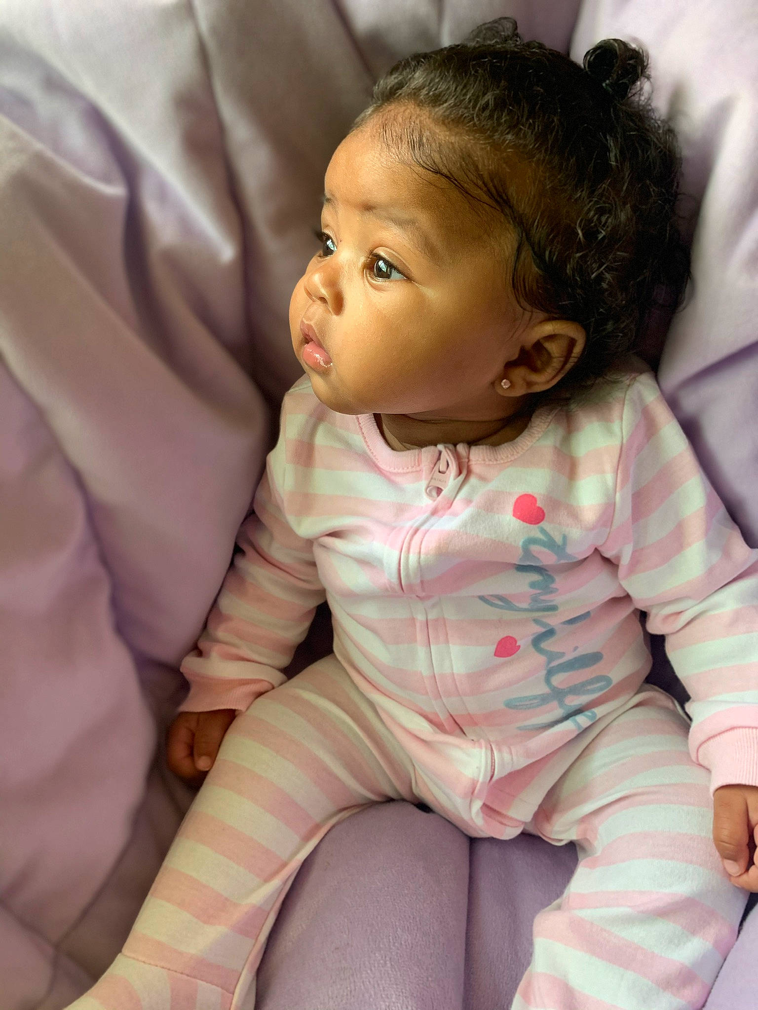 Aaliyah is registered to the contest to win money with this photo: baby, cheek, child, lip, person, pink, skin, toddler