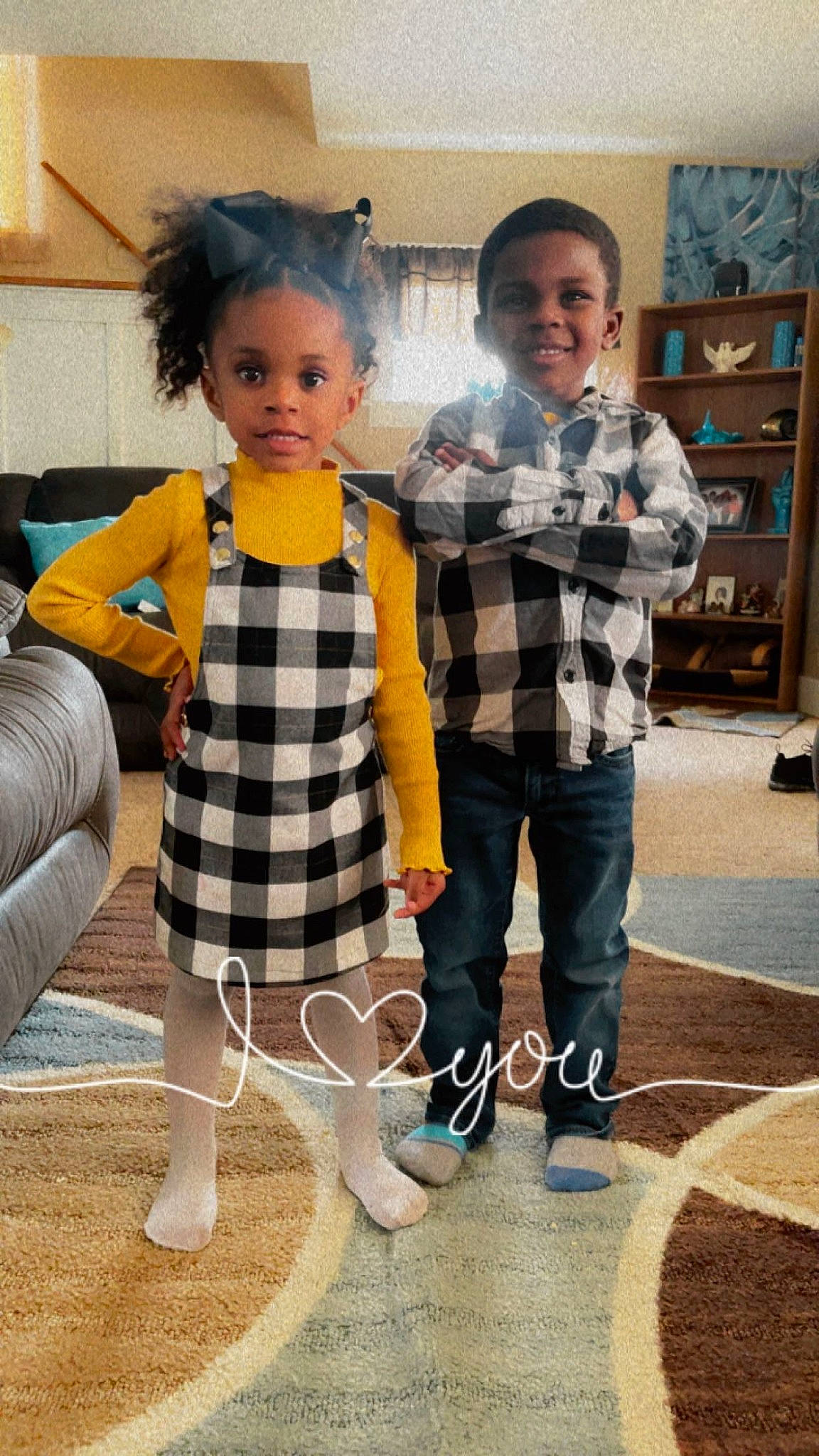 Amor is registered to the contest to win money with this photo: cabinetry, child, costume, event, face, fashion_design, flooring, fun, fur, happy, joy, pattern, person, plaid, room, shelf, standing, tartan, thigh, toddler