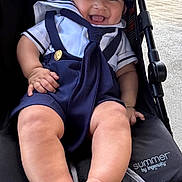 Jayden joined the competition — help win amazing prizes! accessories, baby, baseballcap, bodypart, cap, clothing, coat, costume, face, finger, hand, happy, hat, head, person, photography, portrait, sailorsuit, smile, stroller