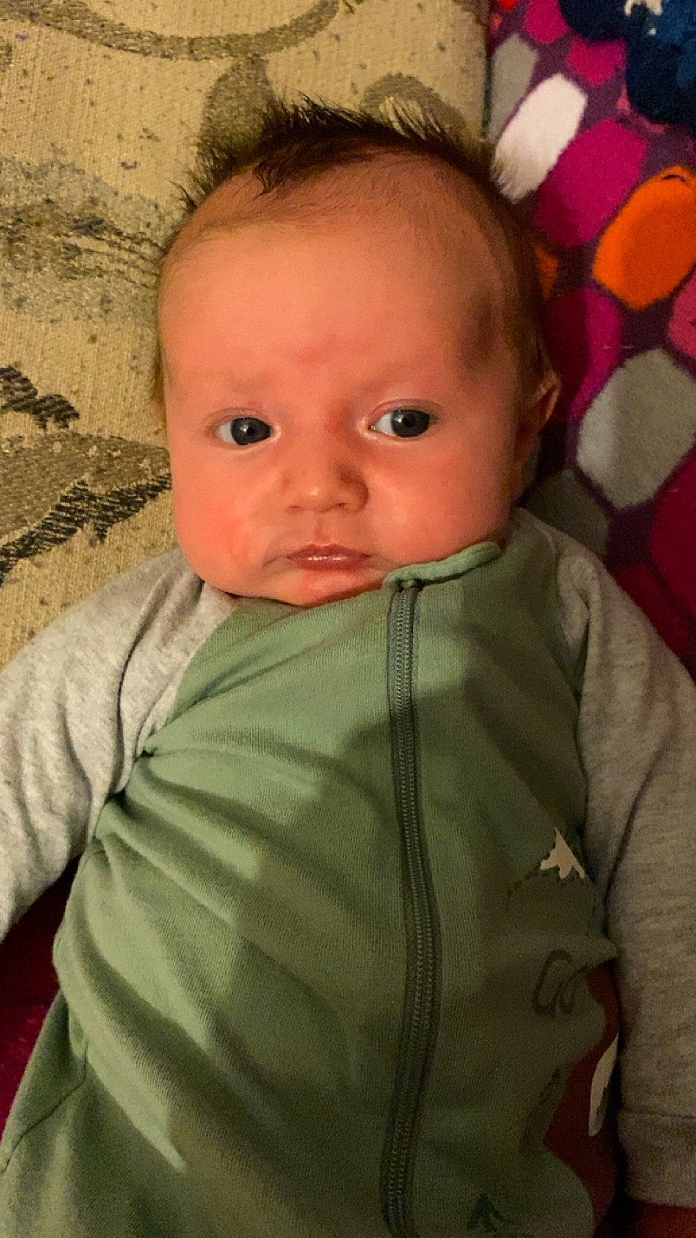 Isaiah Asher Hughes joined the competition — help win amazing prizes! baby, baby_toddler_clothing, cheek, child, comfort, eye, eyebrow, eyelash, face, forehead, head, iris, linens, lip, mouth, nose, person, skin, sleeve, t_shirt