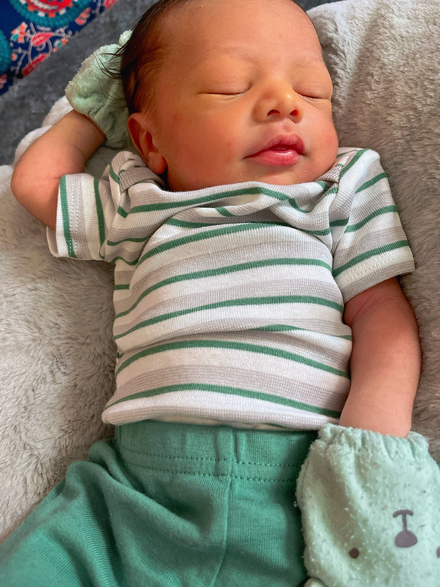 Jaxton is registered to the contest to win money with this photo: baby, baby_sleeping, baby_toddler_clothing, blue, cheek, child, collar, comfort, face, green, head, iris, linens, lip, nose, person, product, skin, sleeve, textile