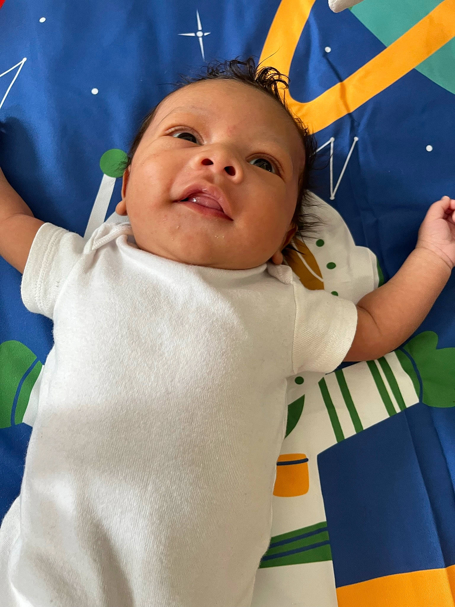 Jaxton is registered to the contest to win money with this photo: baby, baby_products, baby_safety, baby_toddler_clothing, cheek, child, finger, fun, gesture, happy, leisure, linens, person, play, sleeve, smile, t_shirt, textile, thumb, toddler