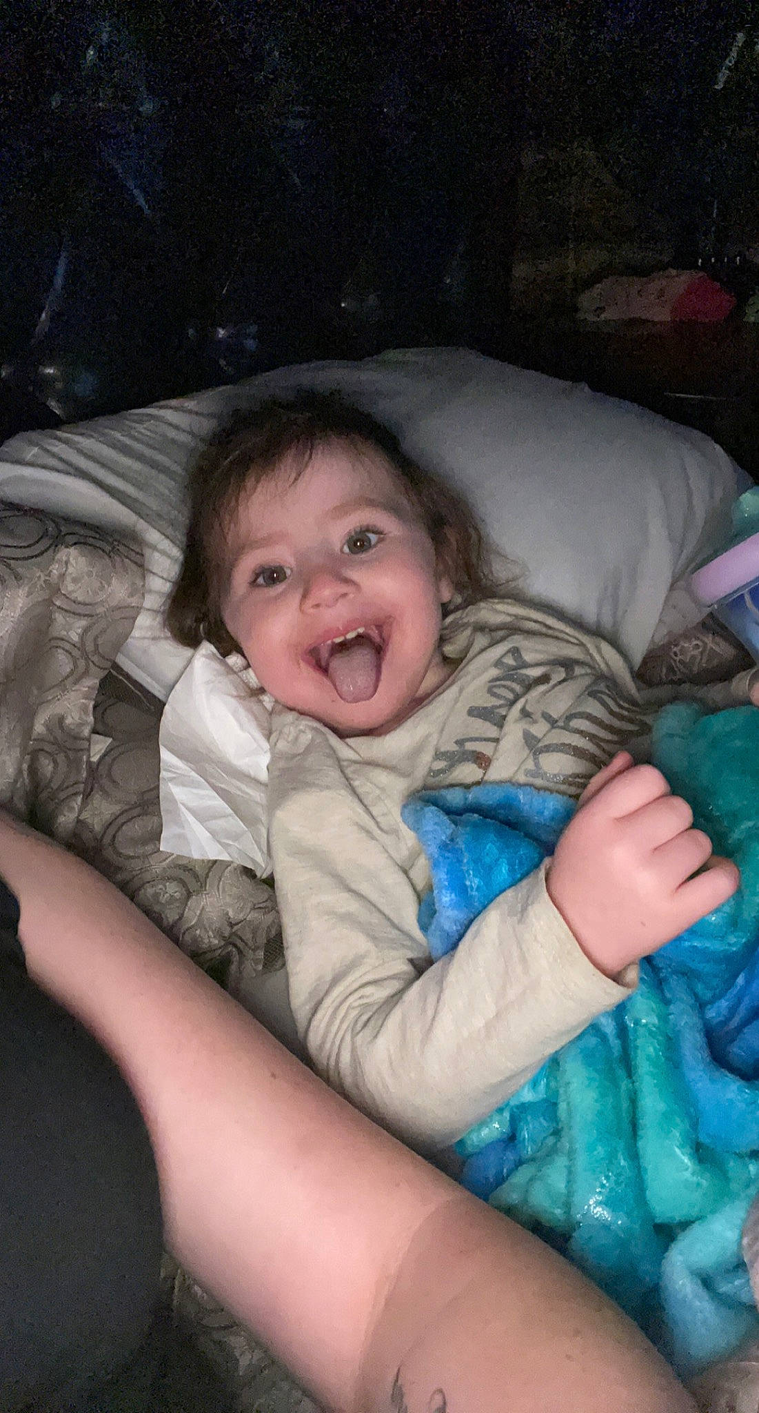 Chloe is registered to the contest to win money with this photo: arm, cheek, comfort, couch, eye, facial_expression, finger, flash_photography, fun, hairstyle, happy, iris, lap, mammal, mouth, nose, person, skin, smile, tree