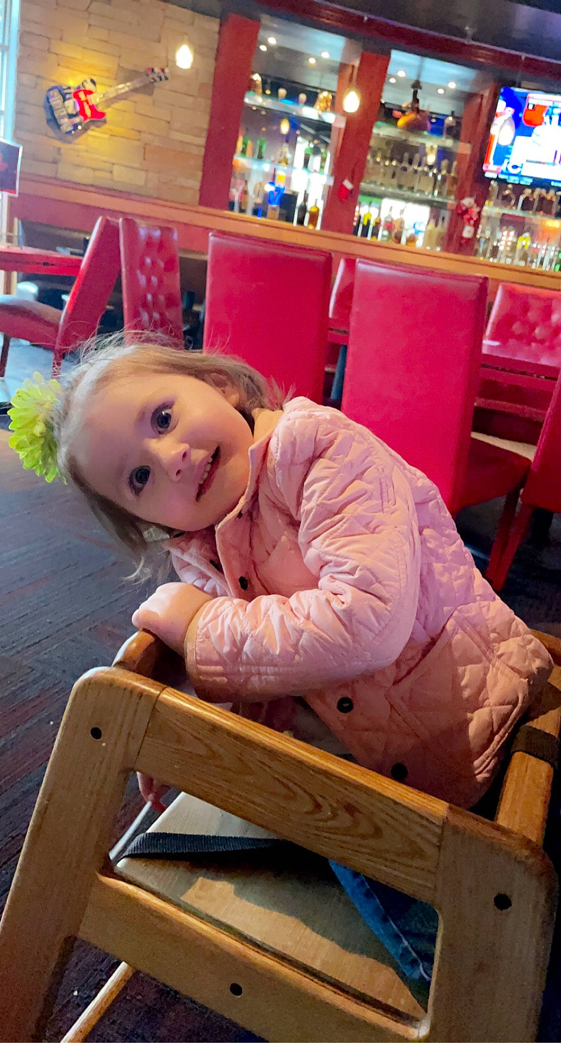 Chloe joined the competition — help win amazing prizes! blond, chair, child, flooring, fun, grocery_store, happy, leisure, magenta, person, play, recreation, retail, room, shelf, shopping, sitting, snapshot, tire, toddler