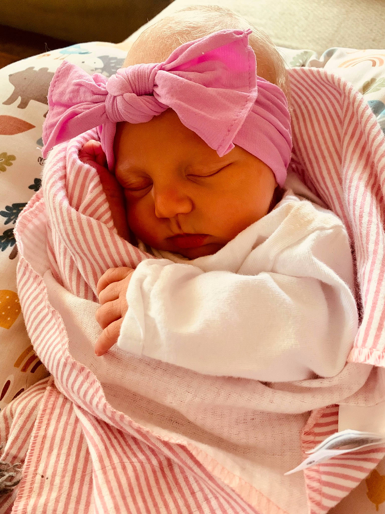 Stevie Rhiannon joined the competition — help win amazing prizes! baby, baby_products, baby_safety, baby_sleeping, baby_toddler_clothing, beanie, bedtime, cheek, child, comfort, headwear, linens, nap, peach, person, pink, room, skin, sleep, sleeve