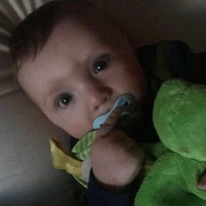 Colson is registered to the contest to win money with this photo: baby, cheek, child, eye, eyebrow, face, finger, green, hand, head, iris, leaf, lip, mouth, nose, person, plant, skin, smile, toddler