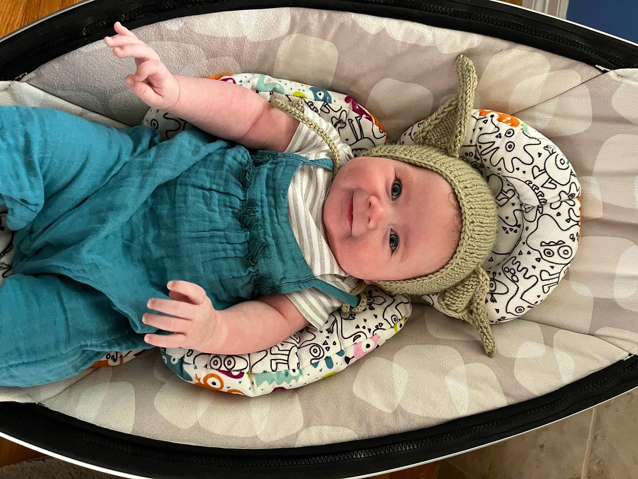 Juniper joined the competition — help win amazing prizes! baby, baby_carriage, baby_products, baby_safety, baby_sleeping, baby_toddler_clothing, cheek, child, circle, comfort, fashion_accessory, headwear, infant_bed, joy, lap, linens, pattern, person, product, sitting