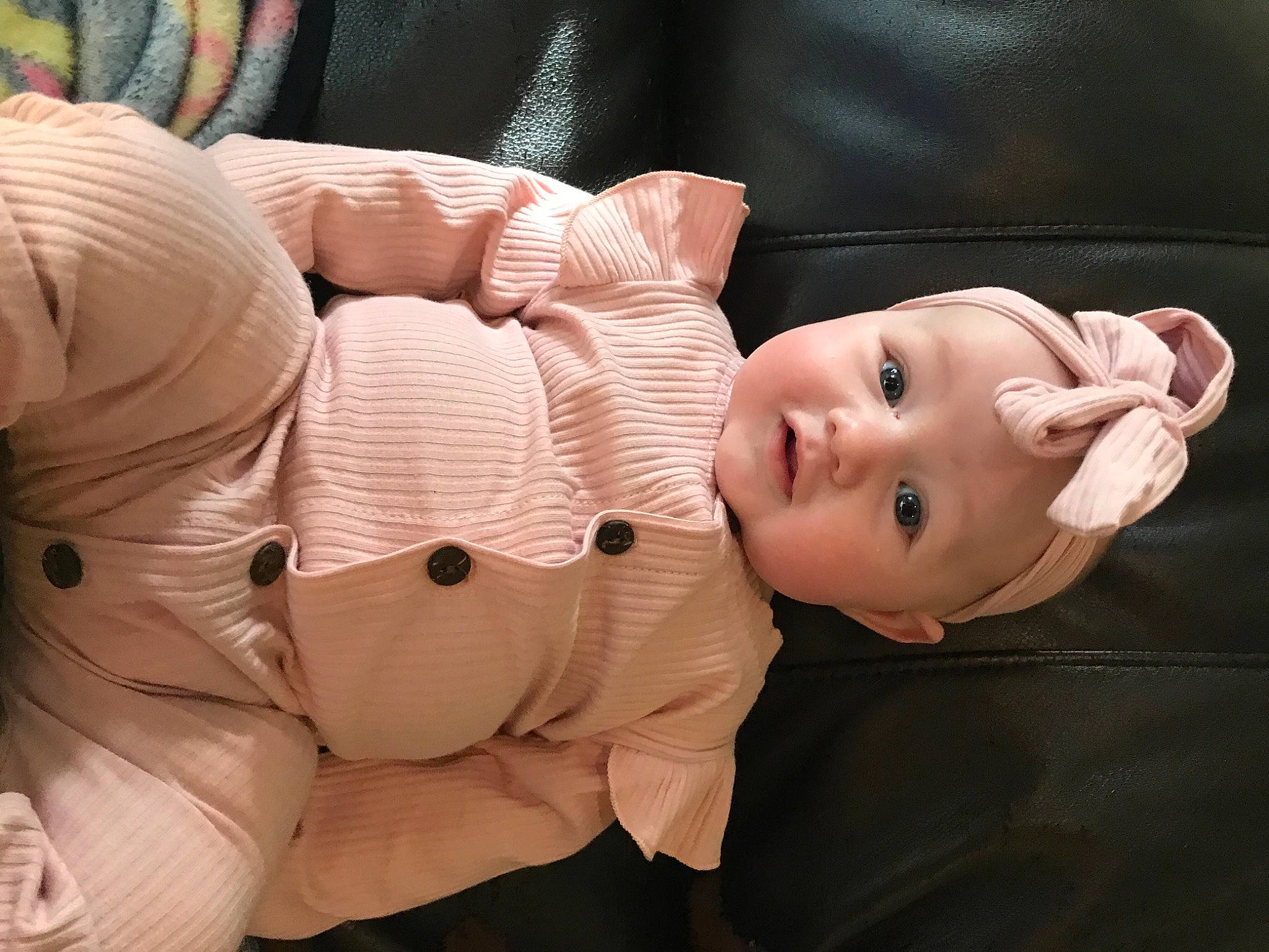 Audrey joined the competition — help win amazing prizes! baby, baby_toddler_clothing, cheek, child, chin, comfort, finger, flash_photography, head, headgear, headwear, human_body, mammal, mouth, neck, nose, person, pink, skin, sleeve
