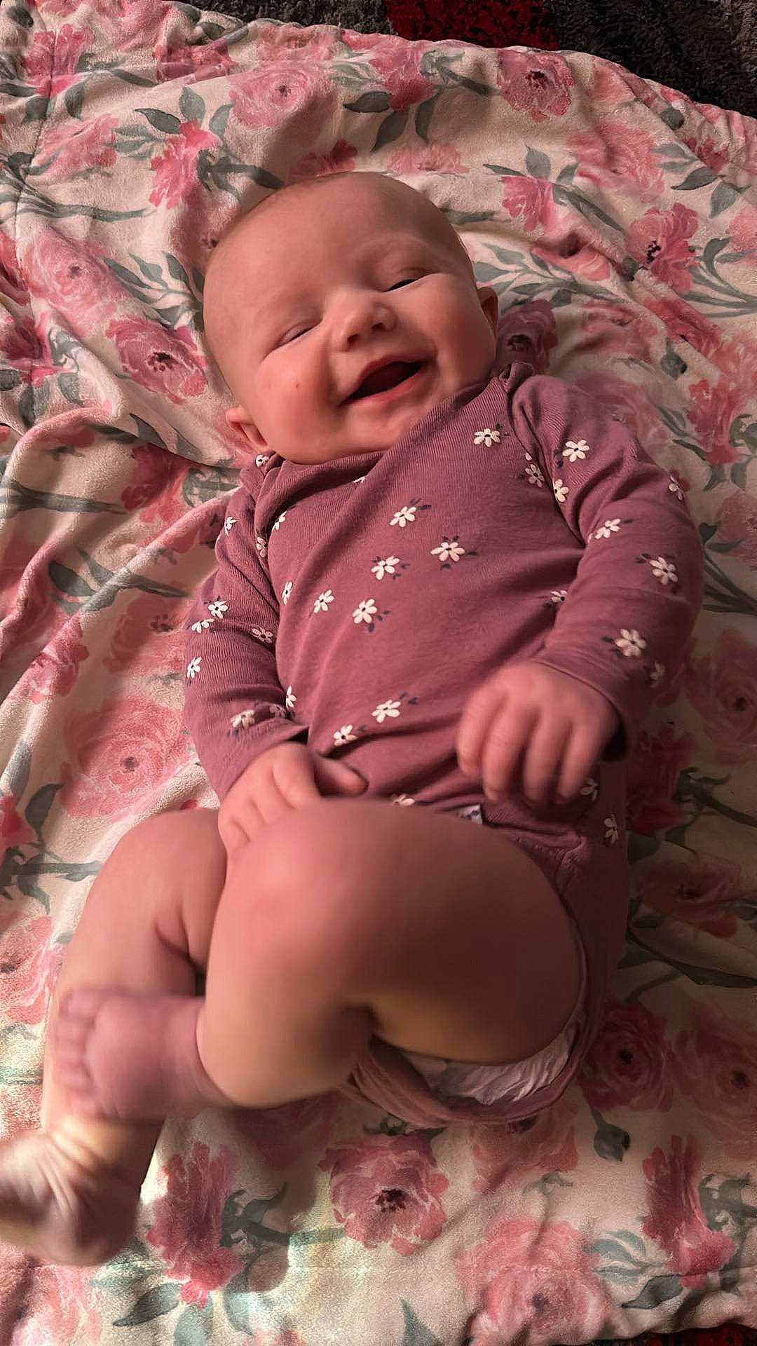 Aurelia joined the competition — help win amazing prizes! arm, baby, baby_toddler_clothing, cheek, comfort, eye, face, facial_expression, finger, head, human, human_body, lip, mouth, person, pink, skin, sleeve, smile, stomach