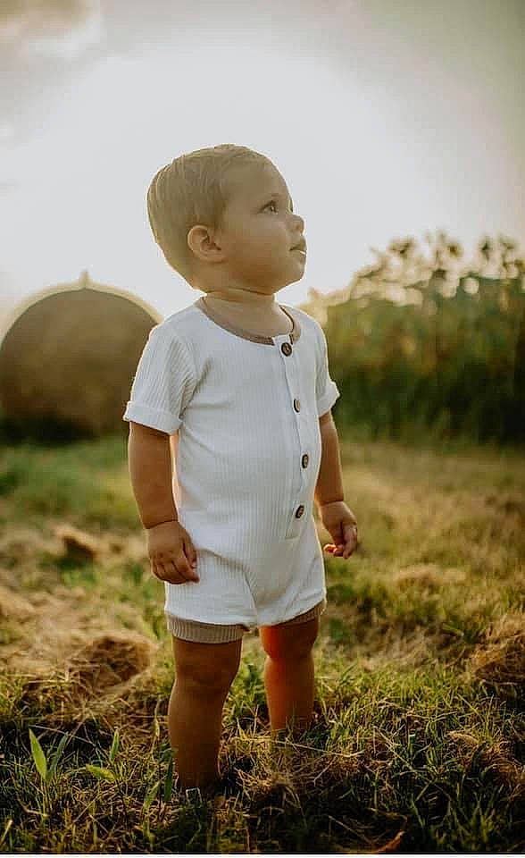 Caysen joined the competition — help win amazing prizes! baby, child, grass, grassland, meadow, people_in_nature, person, photography, play, sleeve, smile, standing, summer, toddler