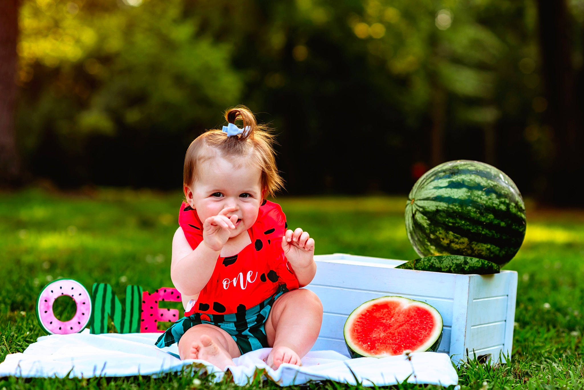 Georgia is registered to the contest to win money with this photo: baby, baby_toddler_clothing, child, citrullus, dress, food, fruit, fun, grass, green, happy, leisure, melon, natural_foods, people_in_nature, person, plant, summer, superfood, toddler