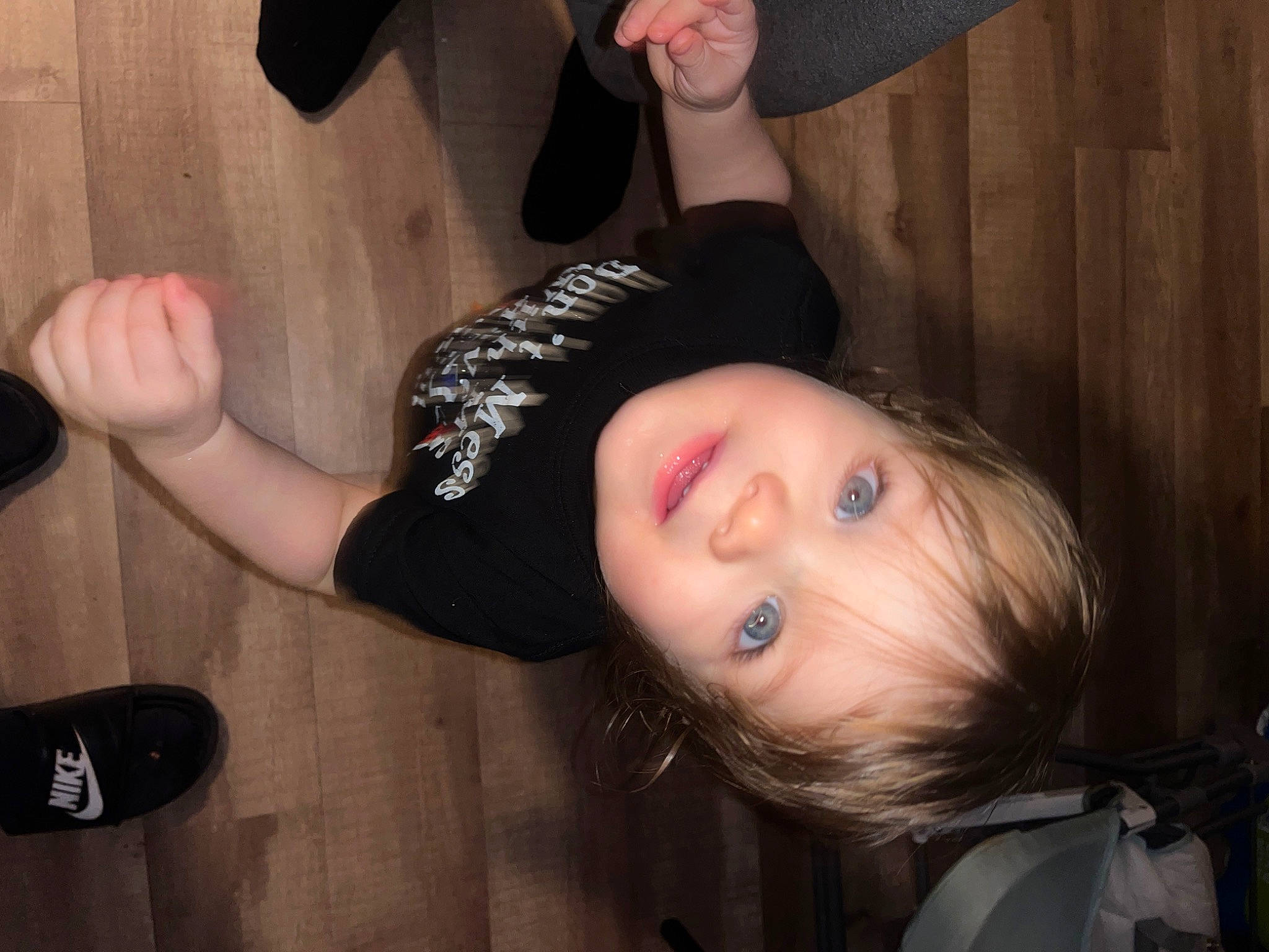 Elijah joined the competition — help win amazing prizes! black_hair, cheek, child, cool, elbow, eyelash, flash_photography, fun, gesture, happy, human_leg, long_hair, mouth, nose, person, room, sitting, thumb, toddler, wood