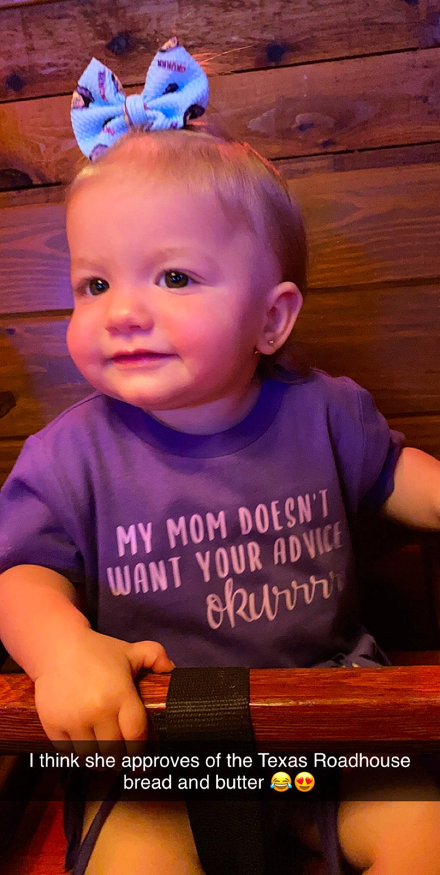 Kinlee is registered to the contest to win money with this photo: baby, cheek, child, forehead, hair_accessory, person, photo_caption, smile, toddler