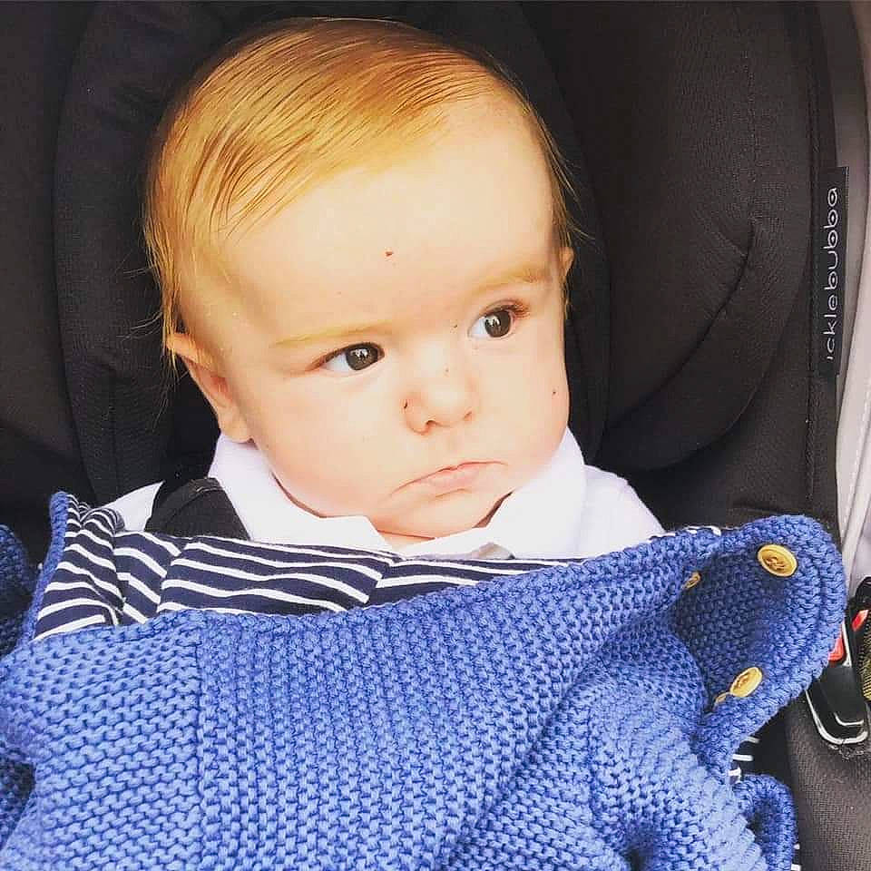 Coleson is registered to the contest to win money with this photo: baby, baby_carriage, baby_products, cheek, child, cool, eye, face, head, knitting, lip, neck, nose, outerwear, person, product, skin, sweater, textile, toddler