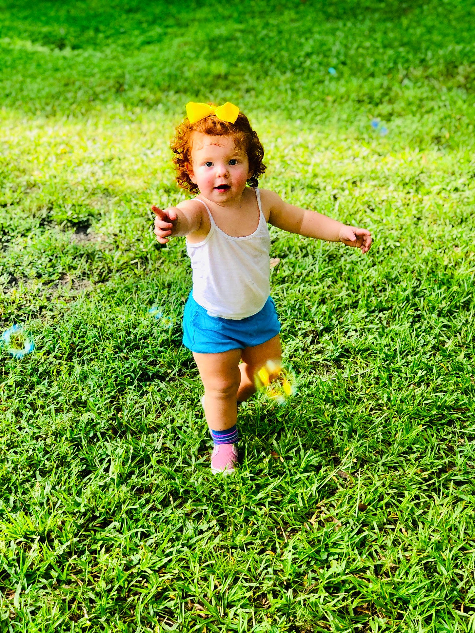 Isla joined the competition — help win amazing prizes! child, fun, grass, grass_family, grassland, green, happy, lawn, meadow, people_in_nature, person, plant, play, playing_with_kids, smile, summer, toddler