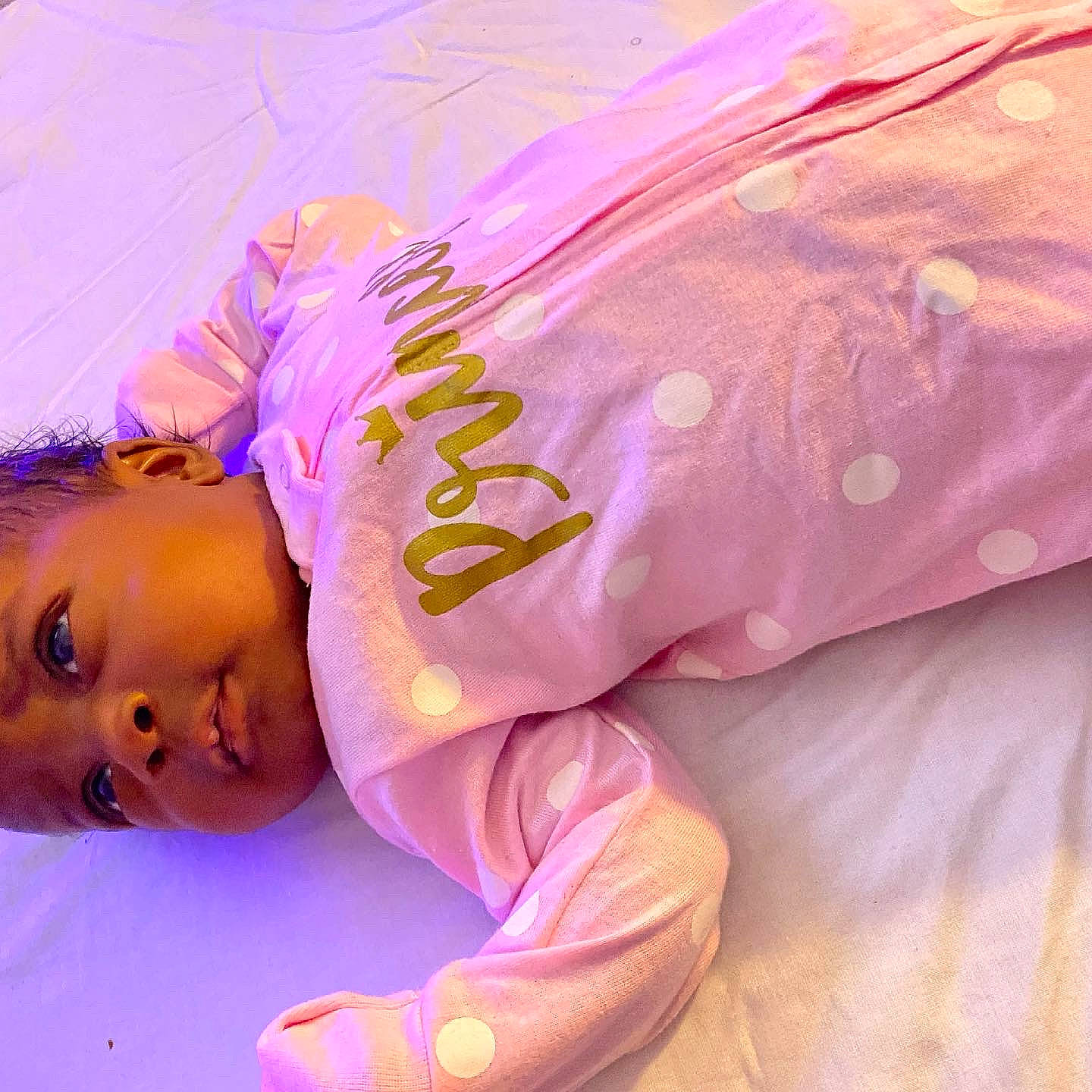 Jewel joined the competition — help win amazing prizes! arm, baby, baby_toddler_clothing, cheek, child, close_up, electric_blue, eyelash, happy, human_body, linens, lip, magenta, nose, person, pink, plant, purple, sleeve, toddler