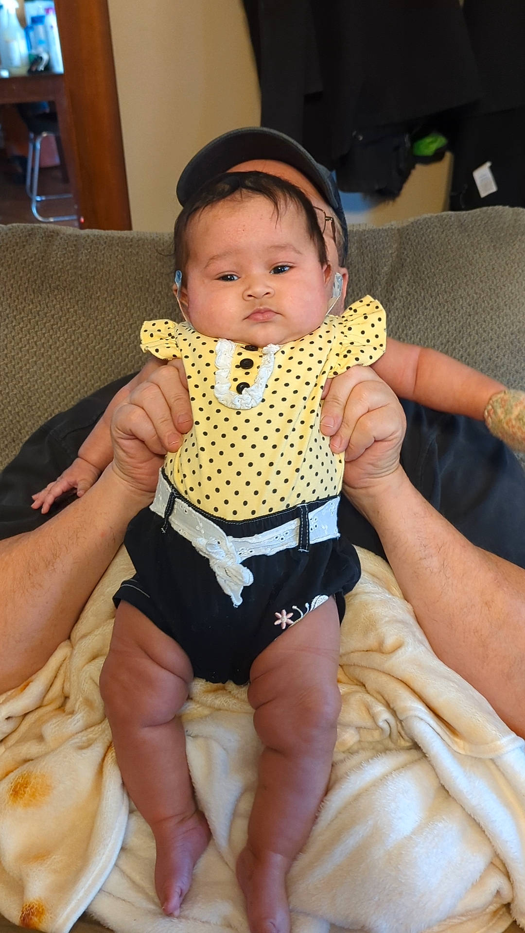 Moira joined the competition — help win amazing prizes! abdomen, baby, baby_safety, baby_toddler_clothing, cheek, comfort, finger, fun, hand, head, human_body, knee, lap, nail, person, sitting, skin, thigh, thumb, toddler