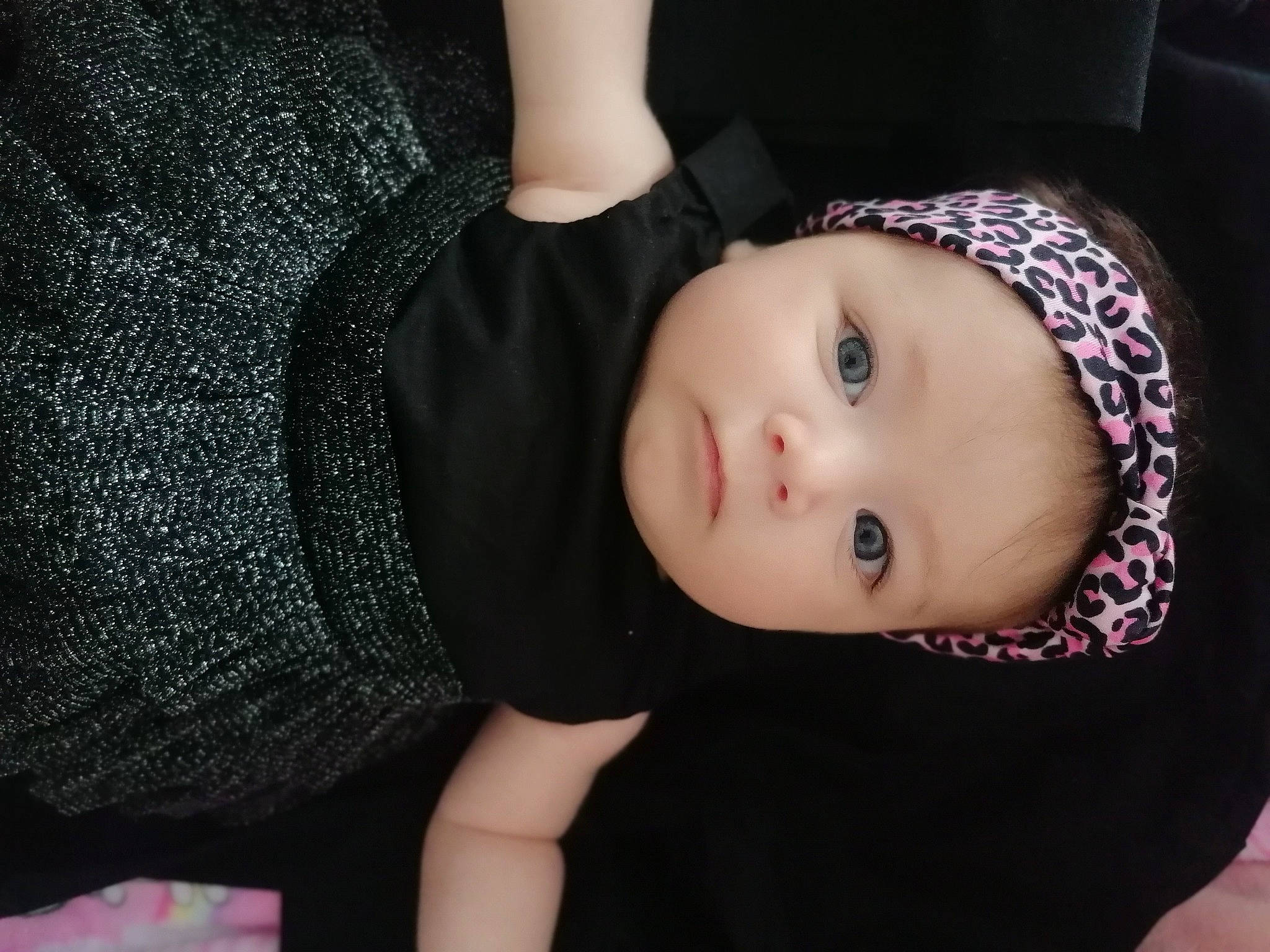 Nina participe au concours pour gagner de l'argent avec cette photo : baby, baby_products, baby_toddler_clothing, black_hair, cheek, child, eyelash, flash_photography, hat, headgear, headwear, lip, nose, pattern, person, portrait_photography, sitting, skin, sleeve, t_shirt