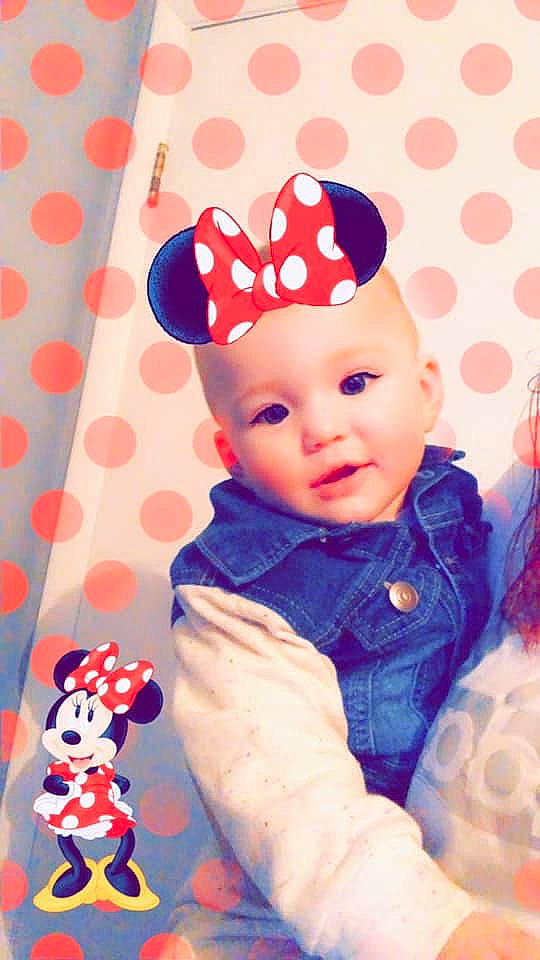 Ayla Elizabeth joined the competition — help win amazing prizes! baby, child, ear, headwear, pattern, person, pink, toddler