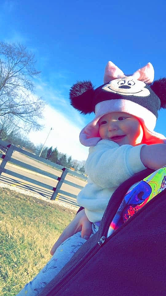 Ayla Elizabeth is registered to the contest to win money with this photo: cap, child, cool, fun, happy, headgear, headwear, person, recreation, snow, vacation, winter